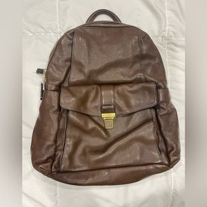 Tumi brown leather backpack